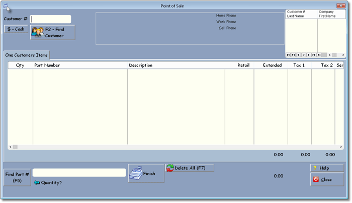 Point of Sale Screen